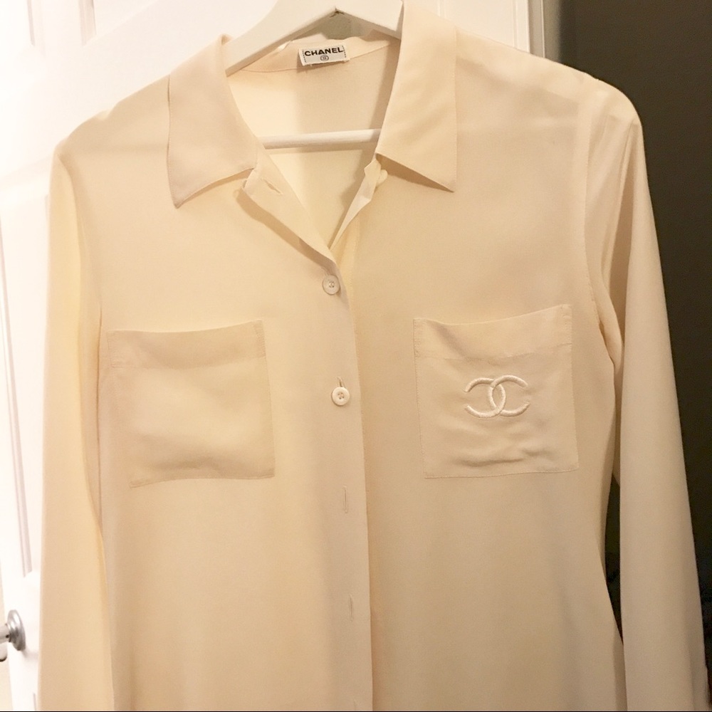 Authentic Chanel 100% silk shir